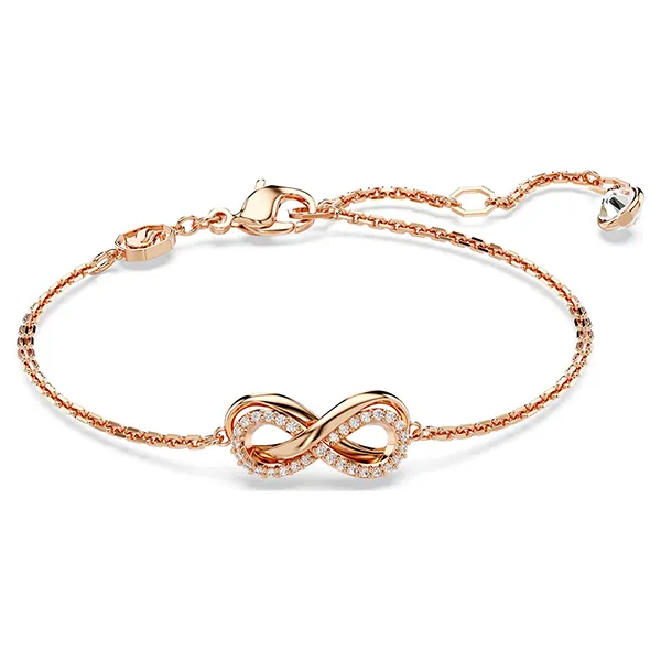 Set Dây Chuyền + Vòng Tay Swarovski Hyperbola Set Infinity, White, Rose gold-tone Plated 5682483 Màu Vàng Hồng