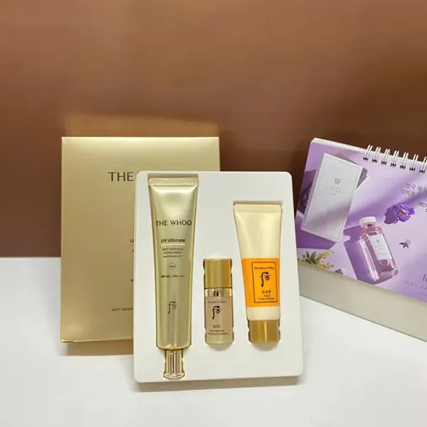 Set Kem Chống Nắng, Sữa Rửa Mặt Và Serum Whoo UV Ultimate 3 Món