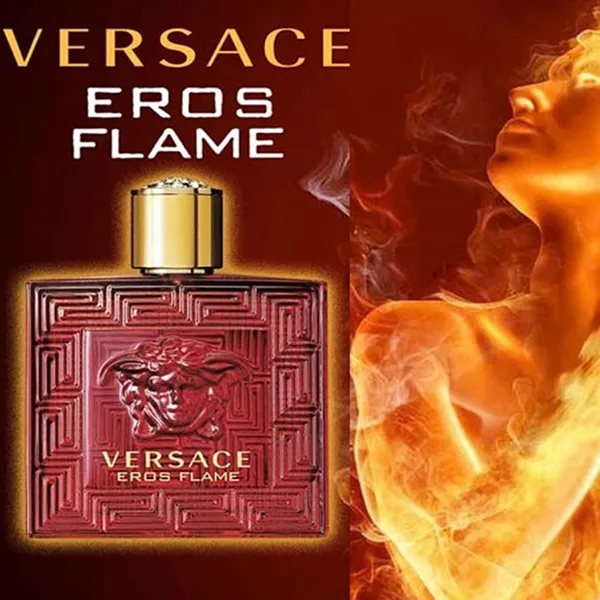 Set Nước Hoa Nam Versace Eros Flame EDP Limited (100ml + Mini 10ml + Túi Black Trousse)