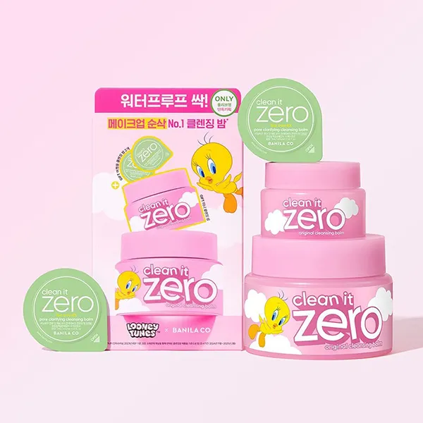 Set Sáp Tẩy Trang Banila Co Clean Zero Cleansing Balm Set (Tweety Edition) (100ml + 25ml + 3ml x 2ea)