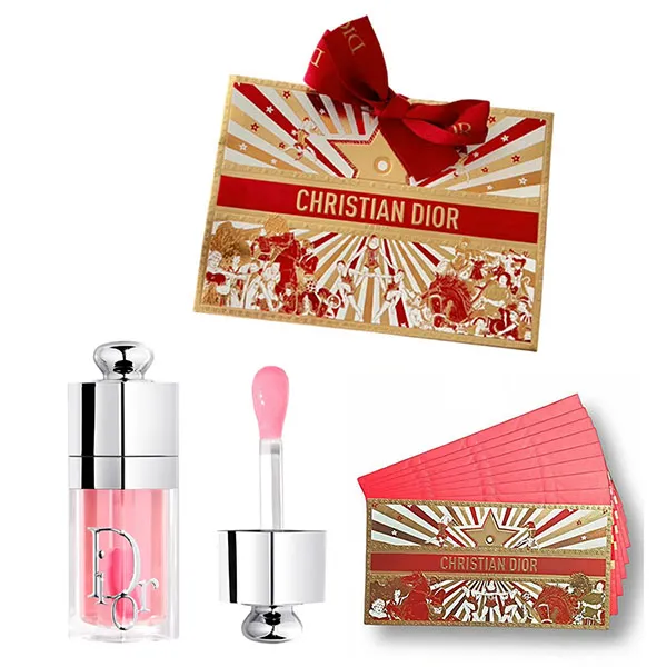 Set Son Dưỡng Dior Addict Lip Glow Oil 001 Pink Màu Hồng + 8 Bao Lì Xì Dior + Túi Giấy