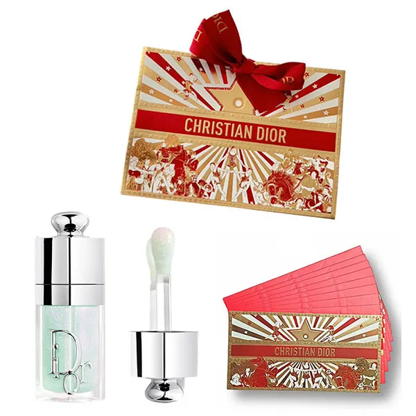 Set Son Dưỡng Dior Addict Lip Glow Oil 086 Minty Màu Nude + 8 Bao Lì Xì Dior + Túi Giấy