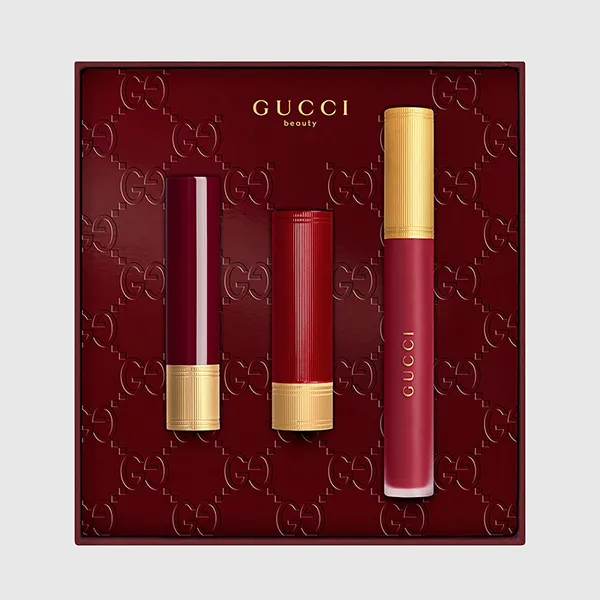 Set Son Lì Gucci 509 Gucci Rosso Ancora Lipstick Trio Gift Set 3 Món