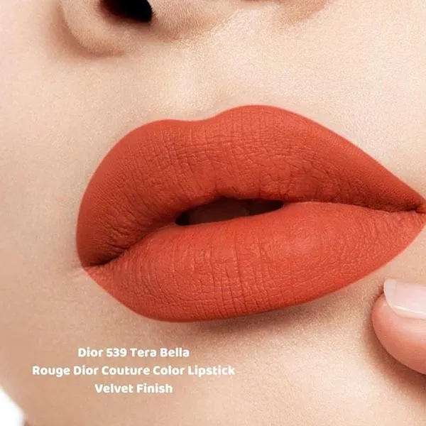Son Dior Rouge 539 Tera Bella Velvet Màu Đỏ Cam Đất