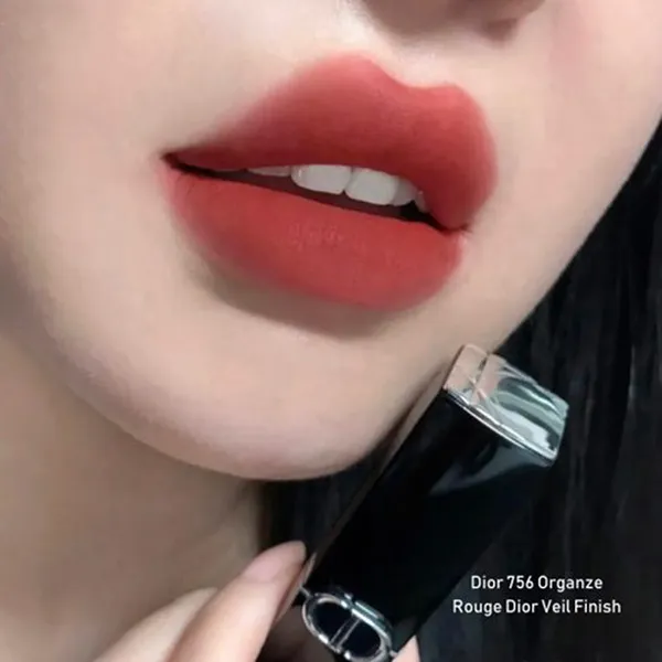 Son Dior Rouge Dior Color Lipstick Limited Veil Finish 756 Organza Màu Đỏ Gạch