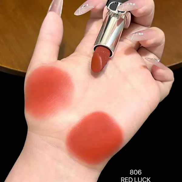 Son Dior Rouge Dior Couture Lipstick Velvet Limited Edition New Years 2026 Màu 806 Red Luck Đỏ Nâu Gạch