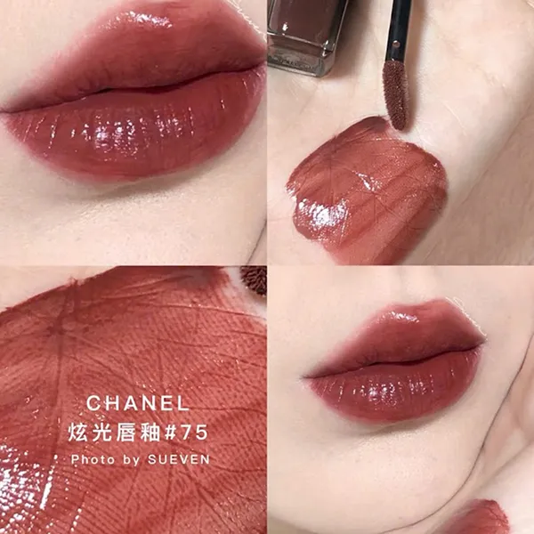 Son Kem Chanel Rouge Allure Laque Ultrawear Shine Liquid Lip Colour 75 Fidelite Đỏ Nâu Quyến Rũ 5.5ml