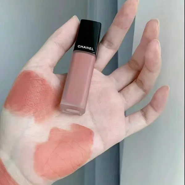 Son Kem Chanel Rouge Allure Liquid Velvet 202 Secrète Tôn Da Màu Cam Be Hồng