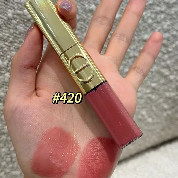 Son Kem Dior Rouge Dior Sequin Liquid Duo Limited Edition 420 Pink Star Màu Hồng Gỗ Thu Hút