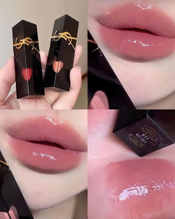 Son Kem Yves Saint Laurent YSL The Inks Vinyl Cream 611 Mauve Provocation Lipstick Màu Hồng Tím Nude