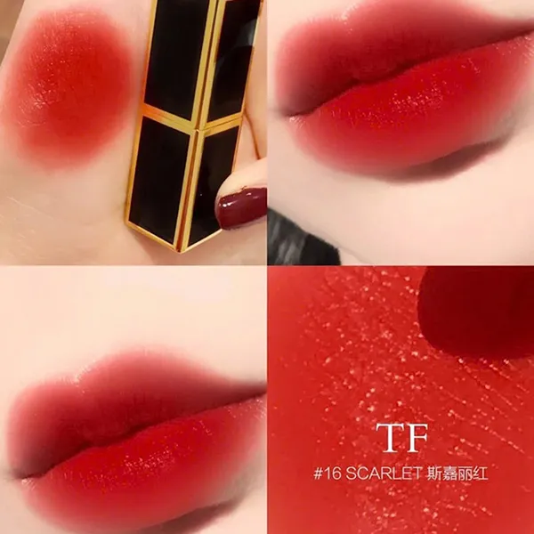 Son Môi Lì Tom Ford TF Satin Matte 16 Scarlet Rouge Màu Đỏ Cổ Điển 3g