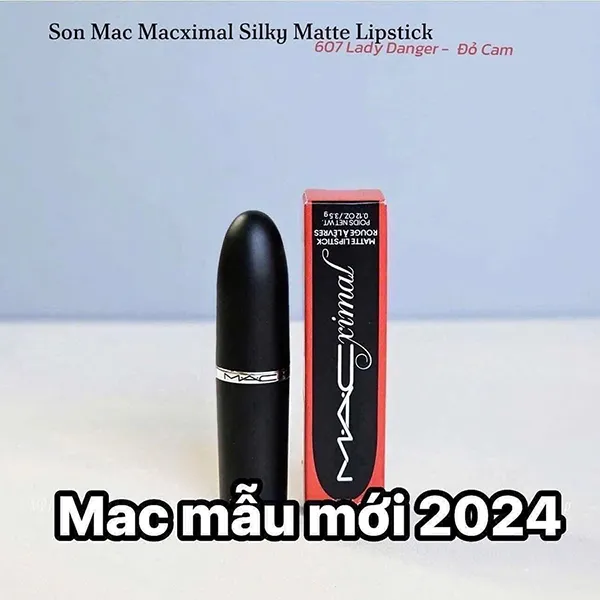 Son MAC Ximal Silky Matte Lipstick 607 Lady Danger Màu Đỏ Cam