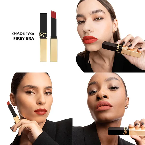 Son Yves Saint Laurent YSL The Slim Couture Matte Lipstick Màu 1936 Firey Era Đỏ Cam Gạch