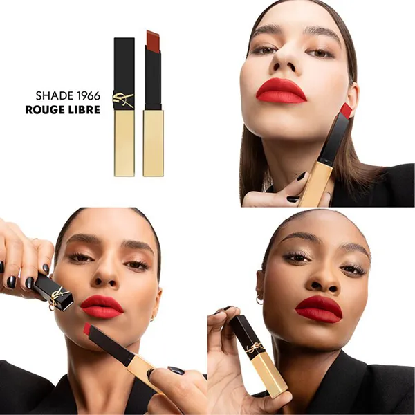 Son Yves Saint Laurent YSL The Slim Couture Matte Lipstick Màu 1966 Rouge Libre Đỏ Tươi