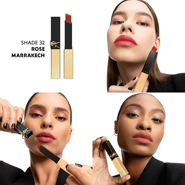 Son Yves Saint Laurent YSL The Slim Couture Matte Lipstick Màu 32 Rose Marrakech Đỏ Hồng Đất