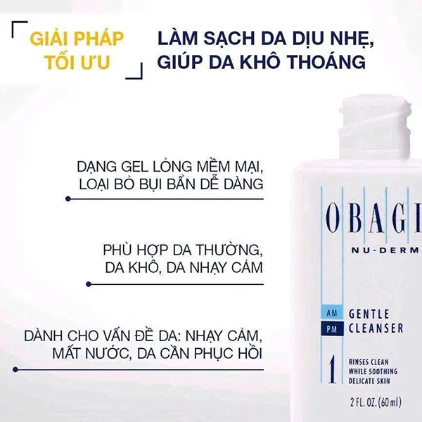 Sữa Rửa Mặt Dịu Nhẹ Obagi Nuderm Gentle Cleanser #1 200ml