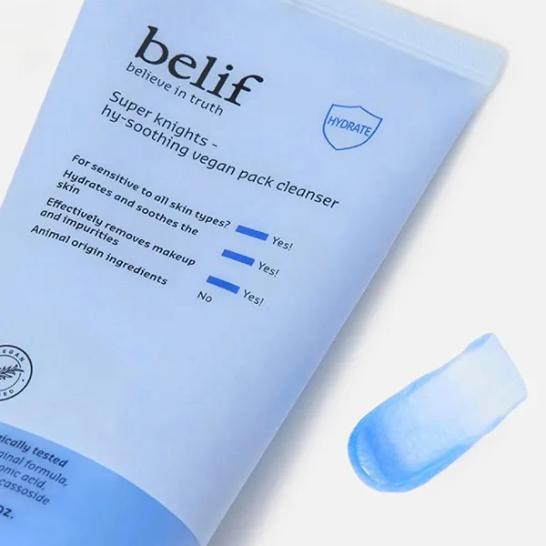 Sữa Rửa Mặt Làm Sạch Và Cấp Ẩm Da Belif Super Knights Hy-Soothing Vegan Pack Cleanser 150ml