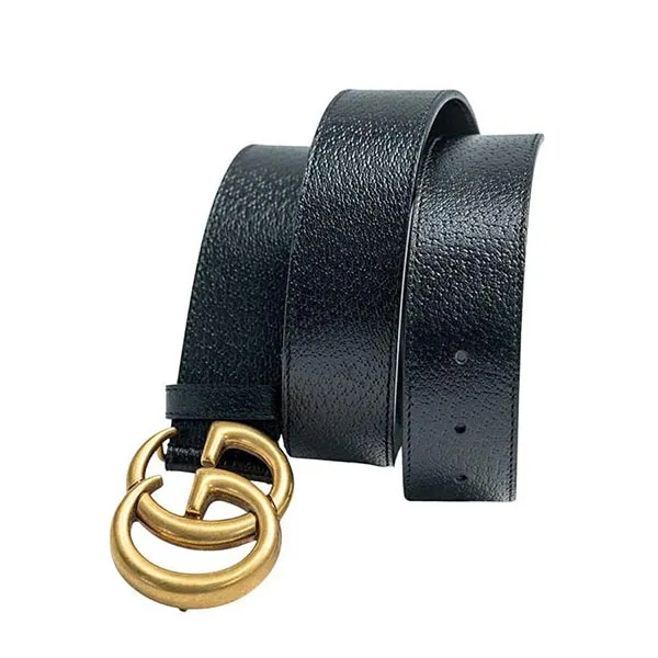 Thắt Lưng Gucci Ceinture En Cuir Avec Boucle Double G Màu Đen Size 95