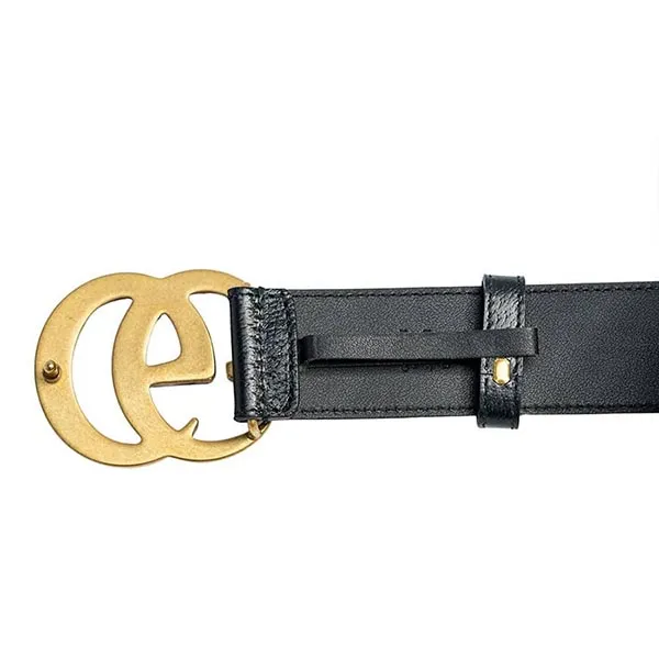 Thắt Lưng Gucci Ceinture En Cuir Avec Boucle Double G Màu Đen Size 95