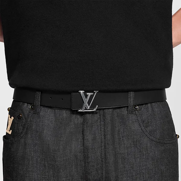 Thắt Lưng Nam Louis Vuitton LV M4484S Initiales 35mm Reversible Belt Màu Xám Đen Size 95