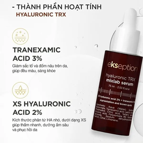 Tinh Chất Dưỡng Sáng, Giảm Thâm Ekseption Hyaluronic Trx Mixlab Serum 75ml
