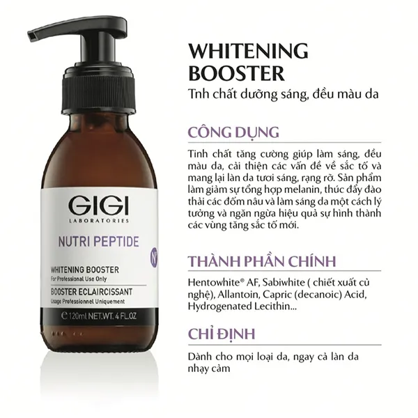 Tinh Chất Dưỡng Sáng Và Làm Đều Màu Da Gigi Nutri Peptide Whitening Booster 120ml