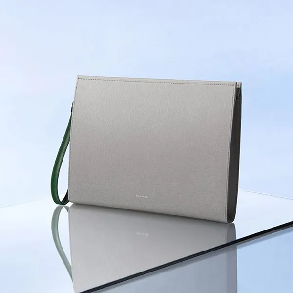 Túi Cầm Tay Nam Find Kapoor Clutch 32 Saffiano Gray Màu Xám