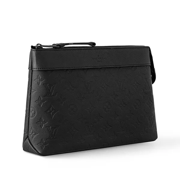 Túi Cầm Tay Nam Louis Vuitton LV Monogram Pochette Voyage Souple M82545 Màu Đen