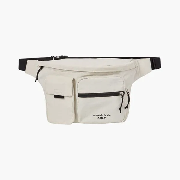 Túi Đeo Chéo Acmé De La Vie ADLV Korea - Ripstop Travel Waist Bag Màu Trắng