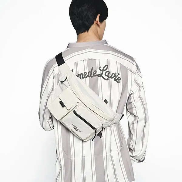 Túi Đeo Chéo Acmé De La Vie ADLV Korea - Ripstop Travel Waist Bag Màu Trắng