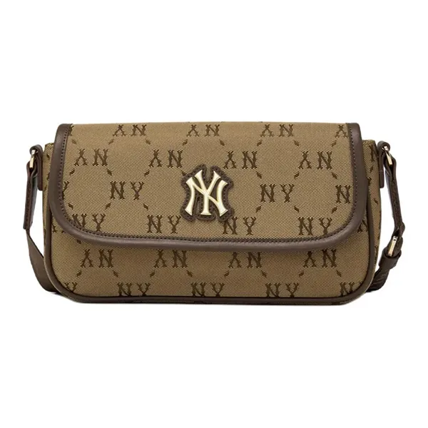 Túi Đeo Chéo MLB Diamond Monogram Jacquard NY Yankees 7ACRM046N-50BRS Màu Nâu