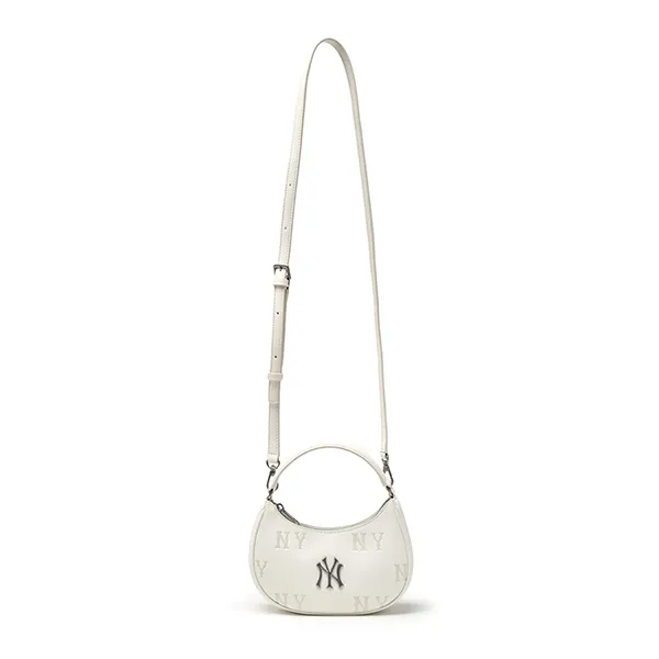 Túi Đeo Chéo MLB Classic Monogram Embo Mini Crossbody Bag New York Yankees 3ACRMM16N-50CRS Màu Kem