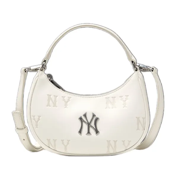 Túi Đeo Chéo MLB Classic Monogram Embo Mini Crossbody Bag New York Yankees 3ACRMM16N-50CRS Màu Kem