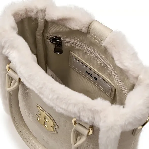 Túi Đeo Chéo MLB Kids Classic Monogram PU Embossed Mini Tote Bag 7ACRM0946-43BGL Màu Beige