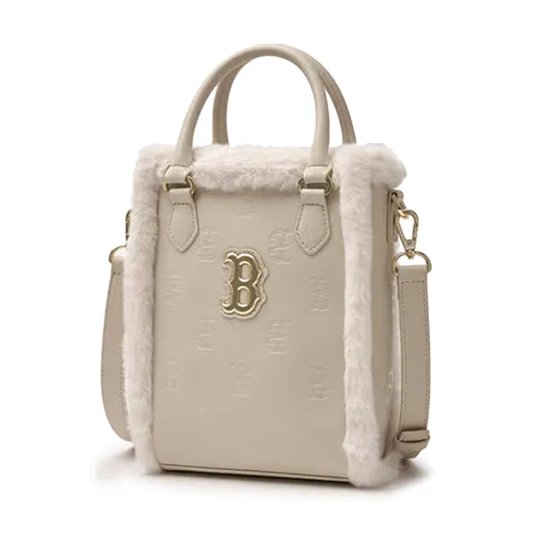 Túi Đeo Chéo MLB Kids Classic Monogram PU Embossed Mini Tote Bag 7ACRM0946-43BGL Màu Beige