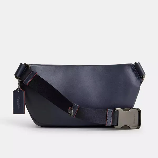Túi Đeo Chéo Nam Coach Elias Belt Bag In Signature Denim CU551 Màu Xanh Navy