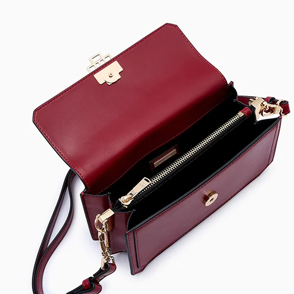 Túi Đeo Chéo Nữ Lyn Berlyn Crossbody Bag - Dark Red L26CBWB006 Màu Đỏ