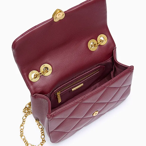 Túi Đeo Chéo Nữ Lyn Casey M Crossbody Bag - Dark Red L26CBWA093 Màu Đỏ Mận