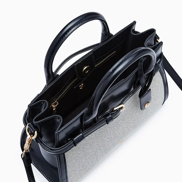 Túi Đeo Chéo Nữ Lyn Gem Infinite Top Handle M Handbag - Black L26CBWA041 Đen Xám