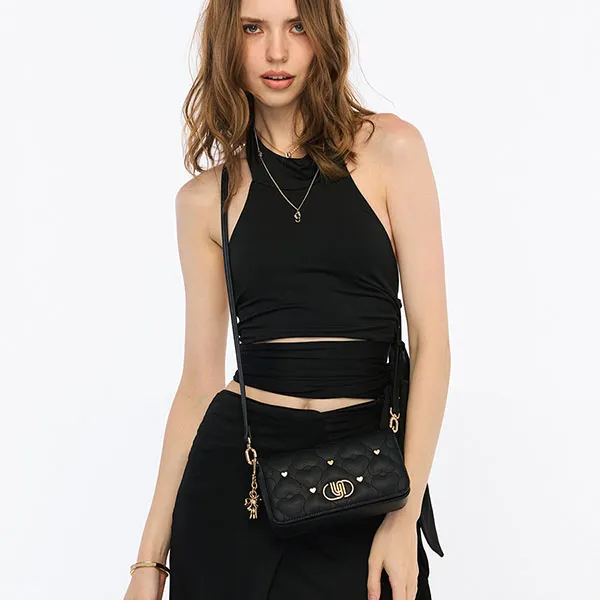 Túi Đeo Chéo Nữ Lyn Moon Cher Infinite Crossbody Bag - Black L26CBWA126 Màu Đen