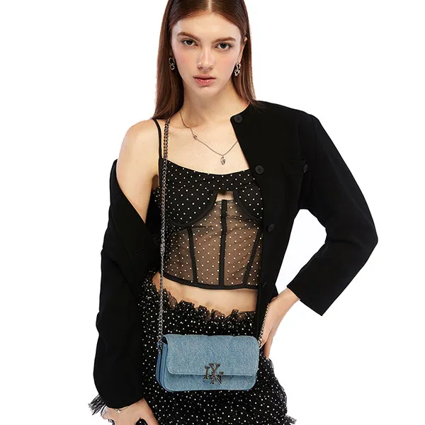 Túi Đeo Chéo Nữ Lyn Rexha Denim Crossbody Bag - Blue Variation 2 L26CBWA114 Màu Xanh Blue