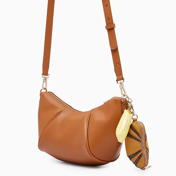 Túi Đeo Chéo Nữ Lyn Shi-O Crossbody Bag - Brown L26CBWA091 Màu Nâu