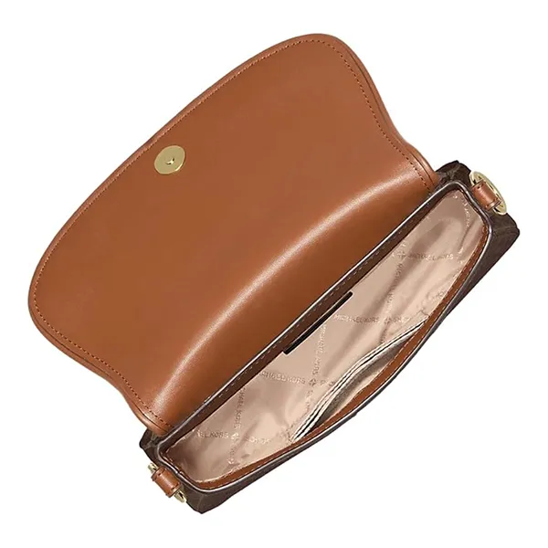 Túi Đeo Chéo Nữ Michael Kors MK Mila Small Signature Logo Crossbody Bag 35F5GIMC1B Màu Nâu