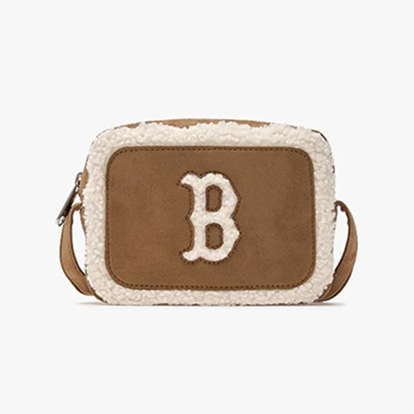 Túi Đeo Chéo Nữ MLB Basic Mouton Mini Cross Bag New York Yankees 3ACRS0746-43CAS Màu Nâu Trắng