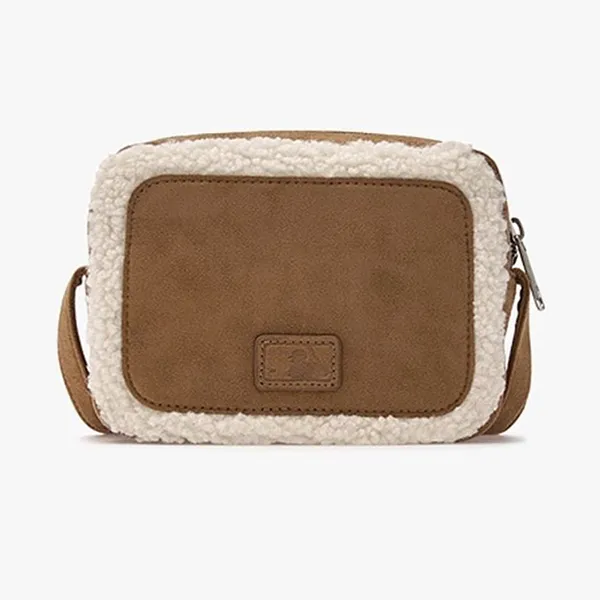 Túi Đeo Chéo Nữ MLB Basic Mouton Mini Cross Bag New York Yankees 3ACRS0746-43CAS Màu Nâu Trắng