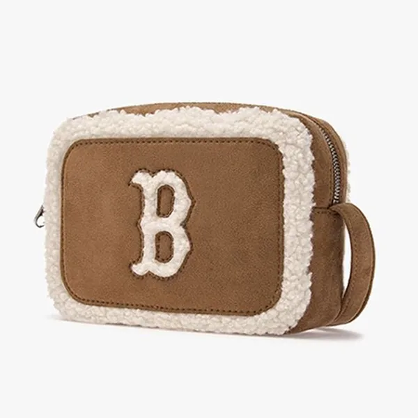 Túi Đeo Chéo Nữ MLB Basic Mouton Mini Cross Bag New York Yankees 3ACRS0746-43CAS Màu Nâu Trắng