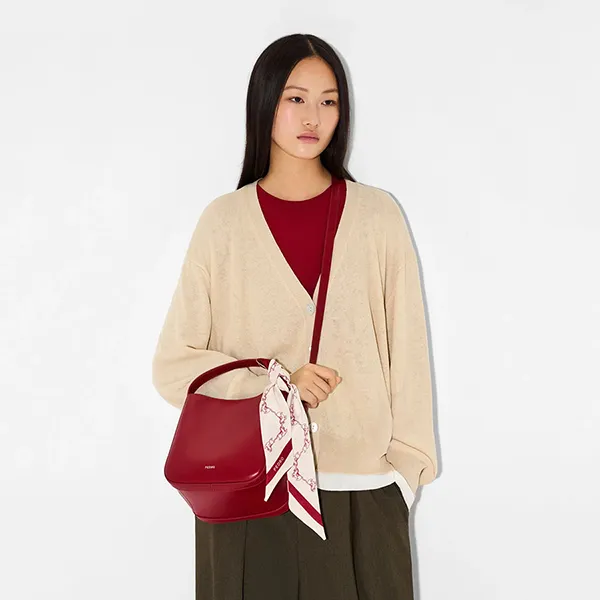 Túi Đeo Chéo Nữ Pedro Dana Leather Bucket Bag PW2-15060012-3 Red Màu Đỏ