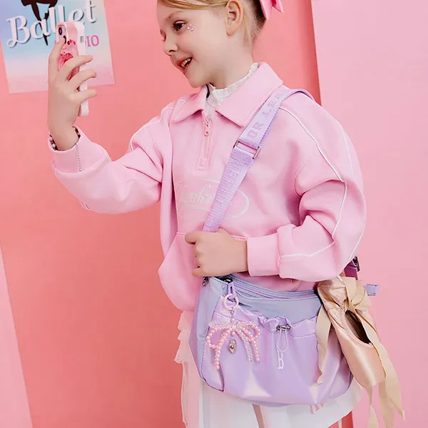 Túi Đeo Chéo Trẻ Em MLB Kids' Athleisure String Crossbody Bag BOS Lavender 7ACRB055N-43LDL Màu Tím