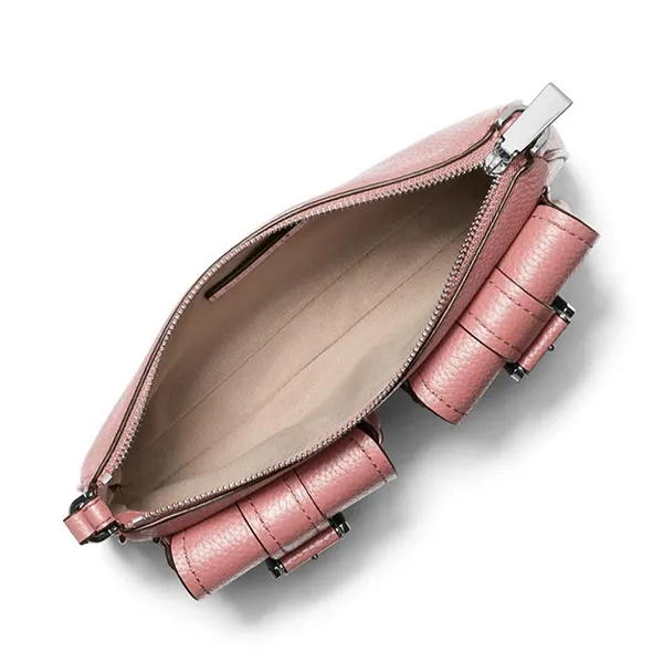 Túi Đeo Vai Nữ Michael Kors MK Zoe Small Pebbled Leather Pochette Shoulder Bag Màu Hồng