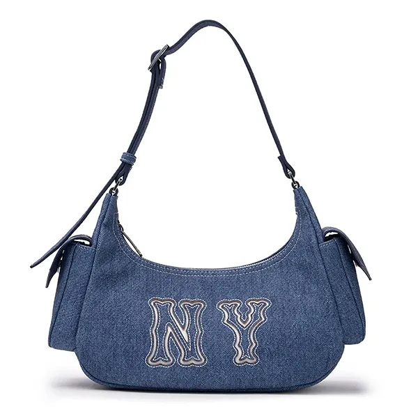 Túi Đeo Vai MLB Basic Mega Logo Denim Cargo Bag New York Yankees Indigo 3ABQM034N-50INS Màu Xanh